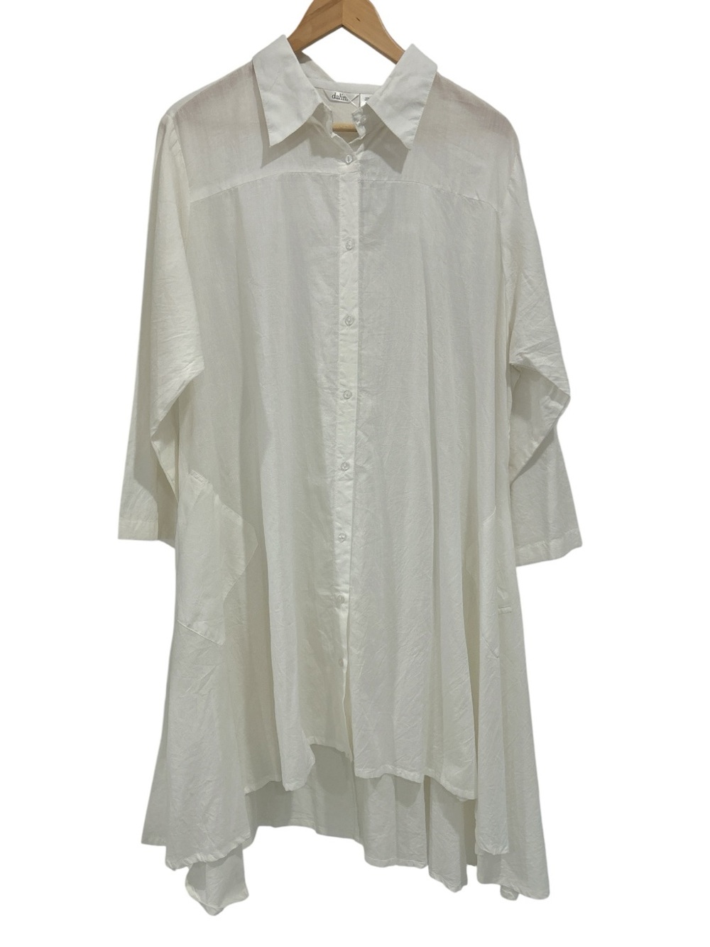 NWT Ashley Stewart Dalin Cotton Lagenlook Flowy Button Up Tunic Midi Dress - 1X